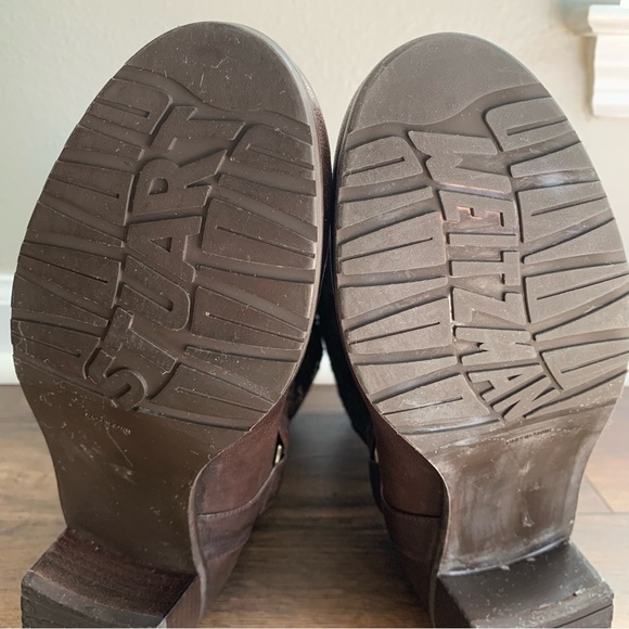 Stuart Weitzman Brown Pimlico Coated Knit Leather Mid Calf Boots/Booties - Picture 12 of 13